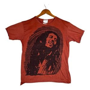 Men's Bob Marley Kolai Fashion Red Distressed Reggae Chill Surf Shirt M